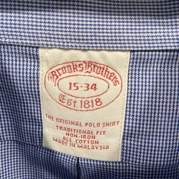 BROOKS BROTHERS Blue Dress Shirt, 15" 34 - Picture 4 of 6